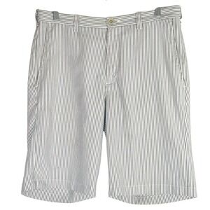 Men's Blue & White Seersucker Stripe Shorts 34" inseam 9"